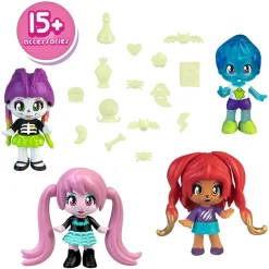 Pinypon Terrific Friends, Quattro Personaggi Con Accessori Che Brillano Al Buio