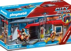 Playmobil City Action 71193 Stazione Dei Vigili Del Fuoco Con Motocicletta Giocattolo Da Viaggio Per Bambini Dai 4 Anni In Su