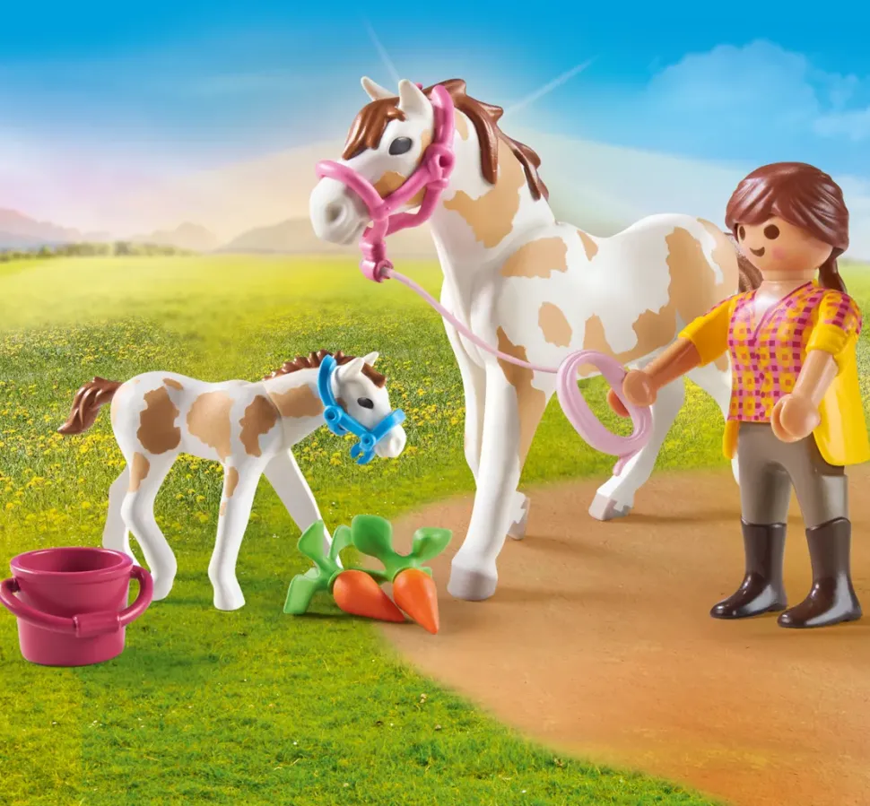 Playmobil Country 71243 Ragazza Con Cavallo E Puledro Per Bambini Dai 4 Anni In Su
