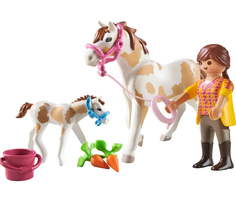 Playmobil Country 71243 Ragazza Con Cavallo E Puledro Per Bambini Dai 4 Anni In Su