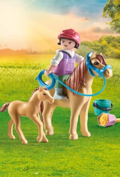 Playmobil Horse Of Waterfall 71498 Bambina Con Pony E Puledro Per Bambini Dai 4 Anni