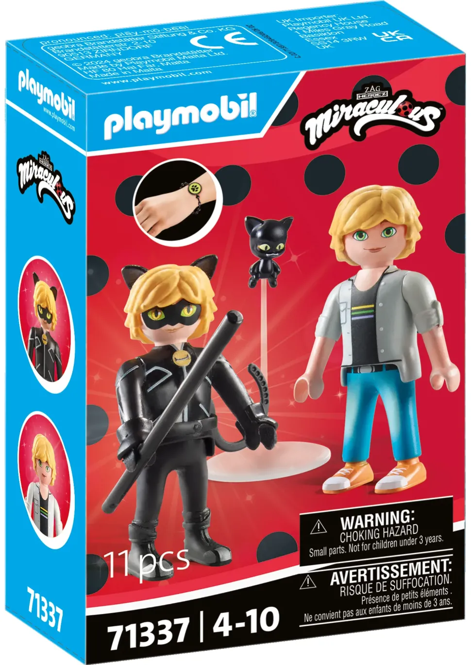 Playmobil Miraculous 71337: Adrien & Chat Noir Per Bambini Dai 4 Anni