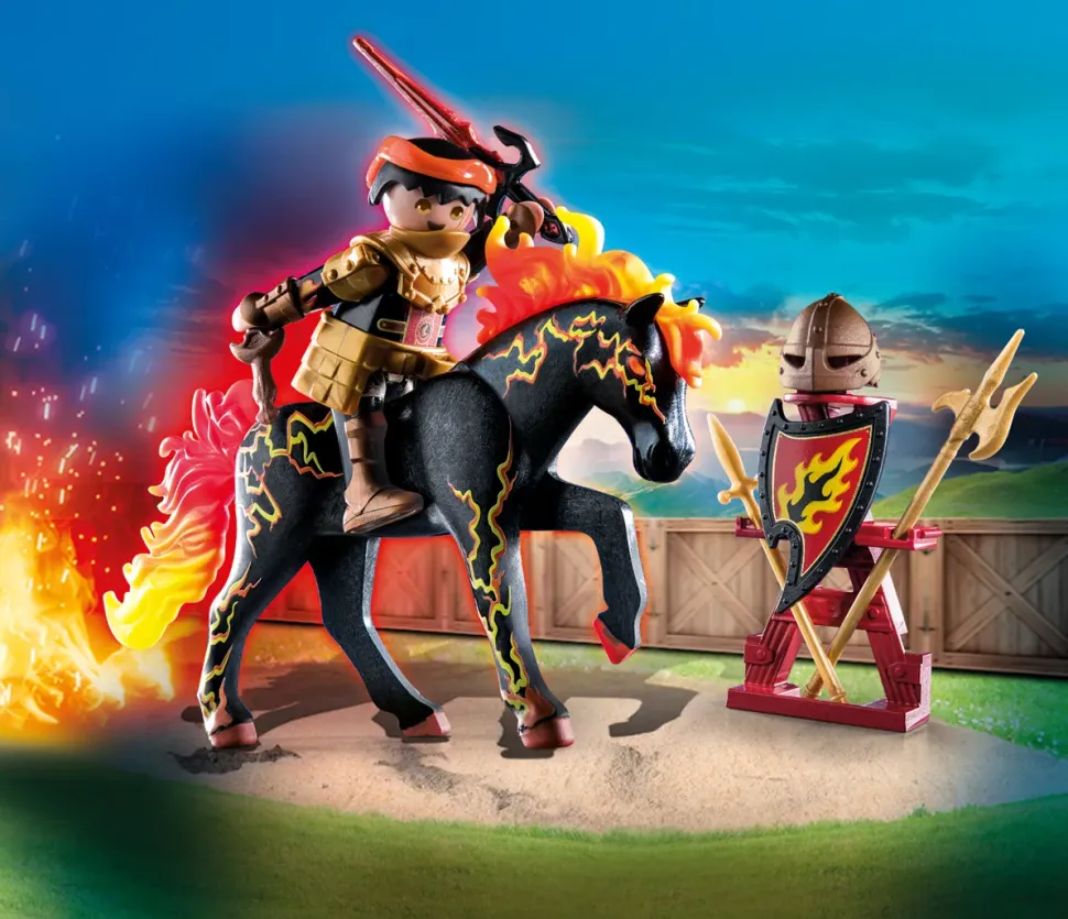 Playmobil Novelmore 71213 Guerrieri Di Burnham Cavaliere Di Fuoco, Giocattolo Per Bambini Dai 4 Anni In Su