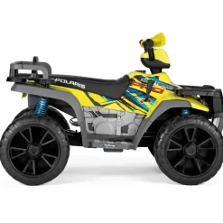 Polaris Sportsman Pro Citrus Peg Perego- L'Emozione Di Guidare Un Quad Elettrico Con Prestazioni Di Alto Livello Su Tutti I Terreni. Ruote Gommate E 2 Motori Silenziosi Con Una Potenza Di Ben 840W. 6 Anni +.
