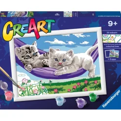Ravensburger Creart Per Bambini, Kit Per Dipingere Con I Numeri, 9+, Serie D, Gattini Sull'Amaca