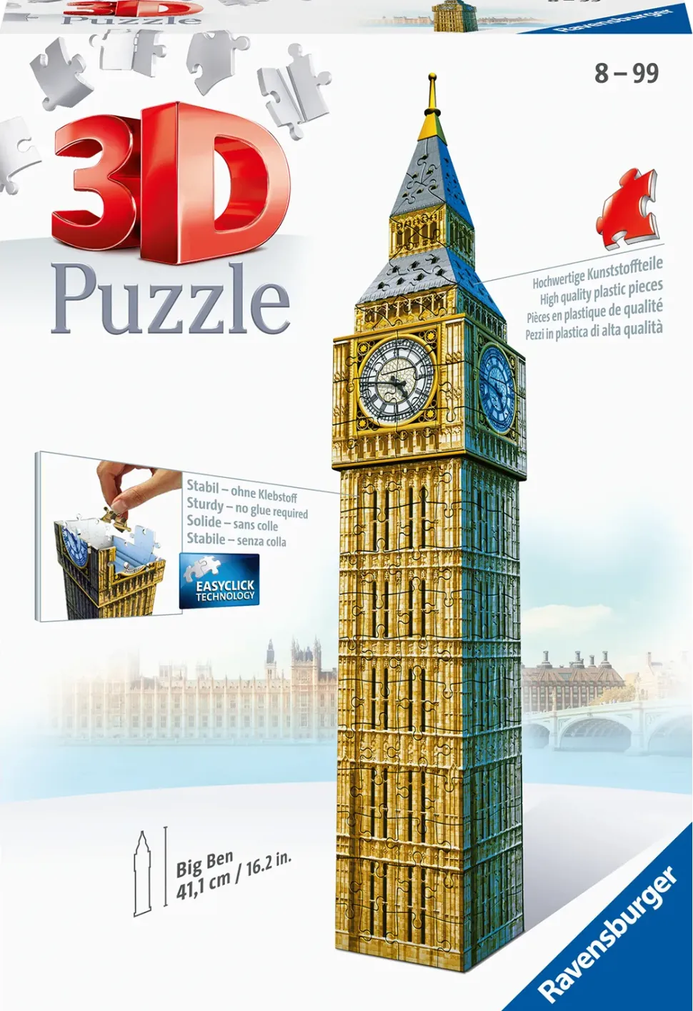 Ravensburger 3D Puzzle Big Ben, Londra, 216 Pezzi, 10+ Anni