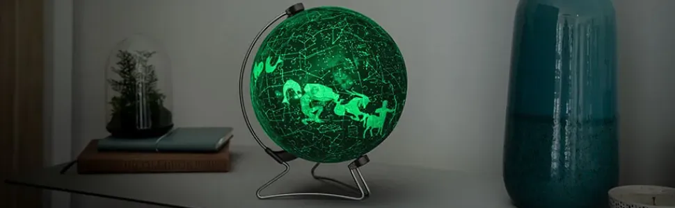 Ravensburger 3D Puzzle Globo Glow In The Dark Costellazioni, Impara Al Geografia In Inglese, 180 Pezzi, 6+ Anni