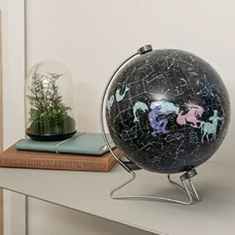 Ravensburger 3D Puzzle Globo Glow In The Dark Costellazioni, Impara Al Geografia In Inglese, 180 Pezzi, 6+ Anni