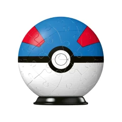 Ravensburger 3D Puzzle Pokemon Pokeball Blu E Rossa, 54 Pezzi, 6+ Anni