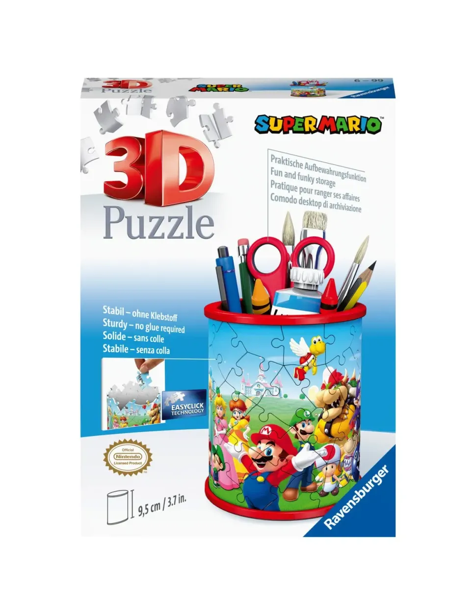 Ravensburger 3D Puzzle Portapenne Super Mario, 54 Pezzi, 6+ Anni