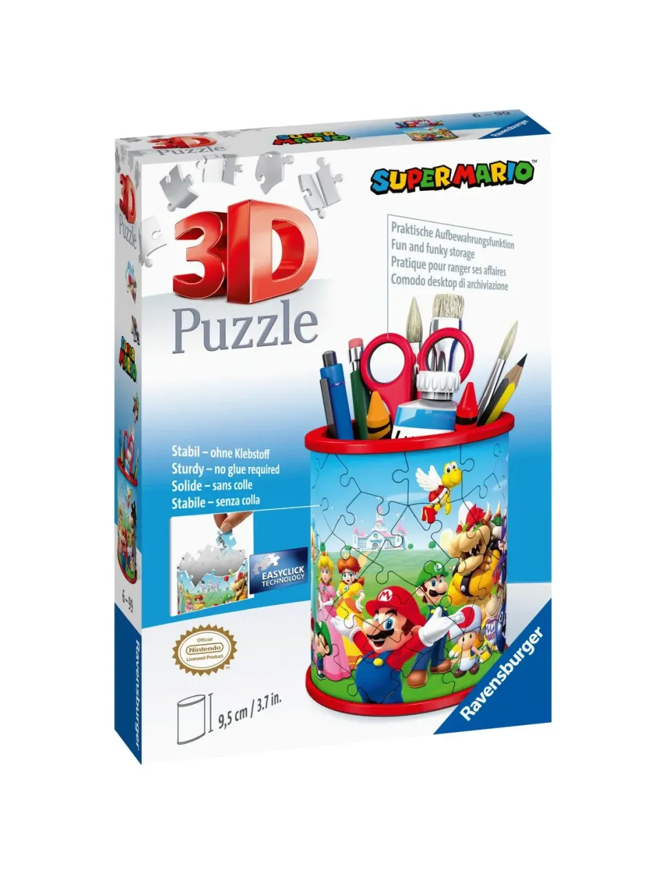 Ravensburger 3D Puzzle Portapenne Super Mario, 54 Pezzi, 6+ Anni
