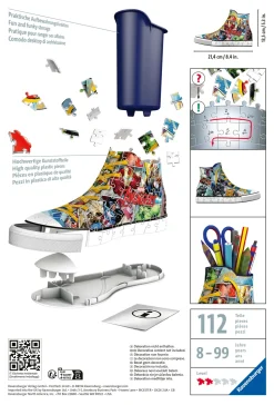 Ravensburger 3D Puzzle Portapenne Sneaker Avengers, 108 Pezzi, 8+ Anni