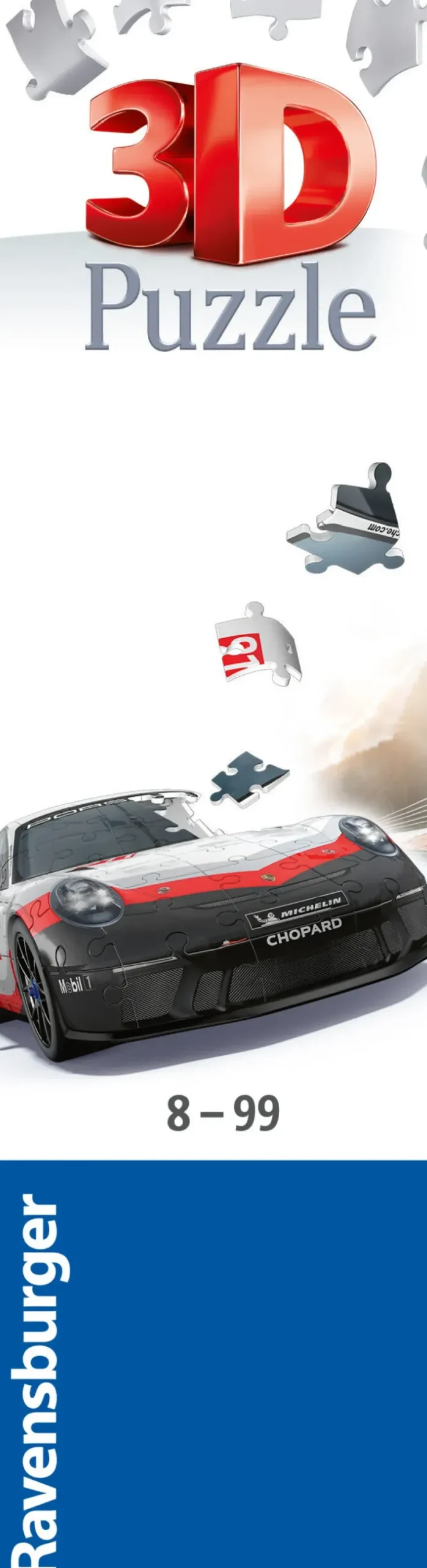 Ravensburger 3D Puzzle Porsche 911 Gt3 Cup, Veicolo, 108 Pezzi, 10+ Anni