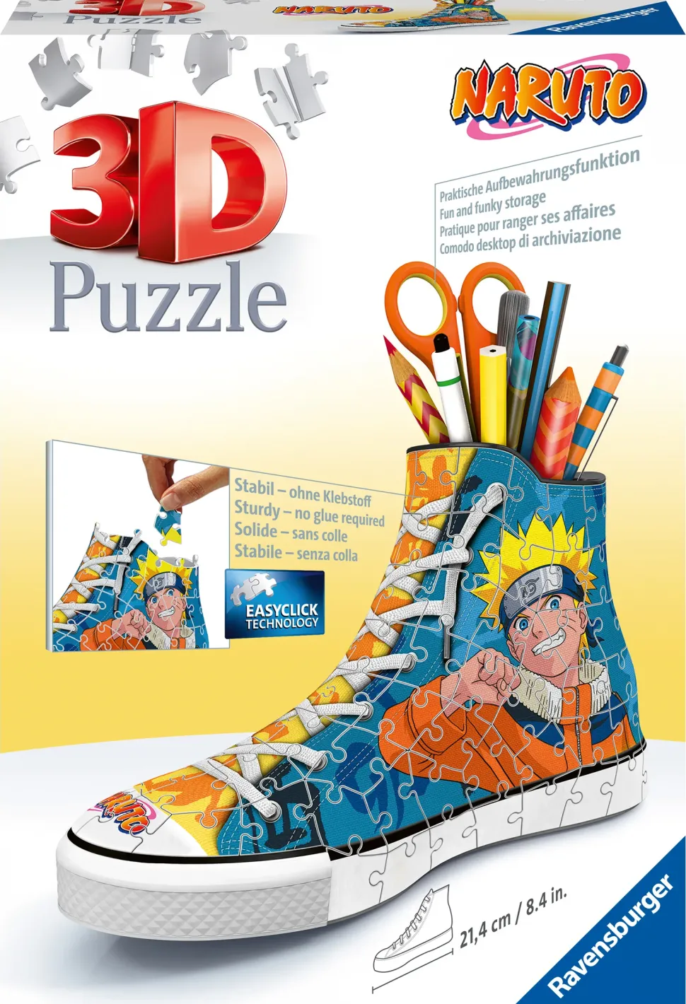 Ravensburger 3D Puzzle Portapenne Sneaker Naruto, 108 Pezzi, 8+ Anni