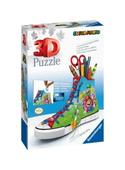 Ravensburger 3D Puzzle Portapenne Sneaker Super Mario Edition, 108 Pezzi, 8+ Anni