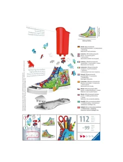 Ravensburger 3D Puzzle Portapenne Sneaker Super Mario Edition, 108 Pezzi, 8+ Anni