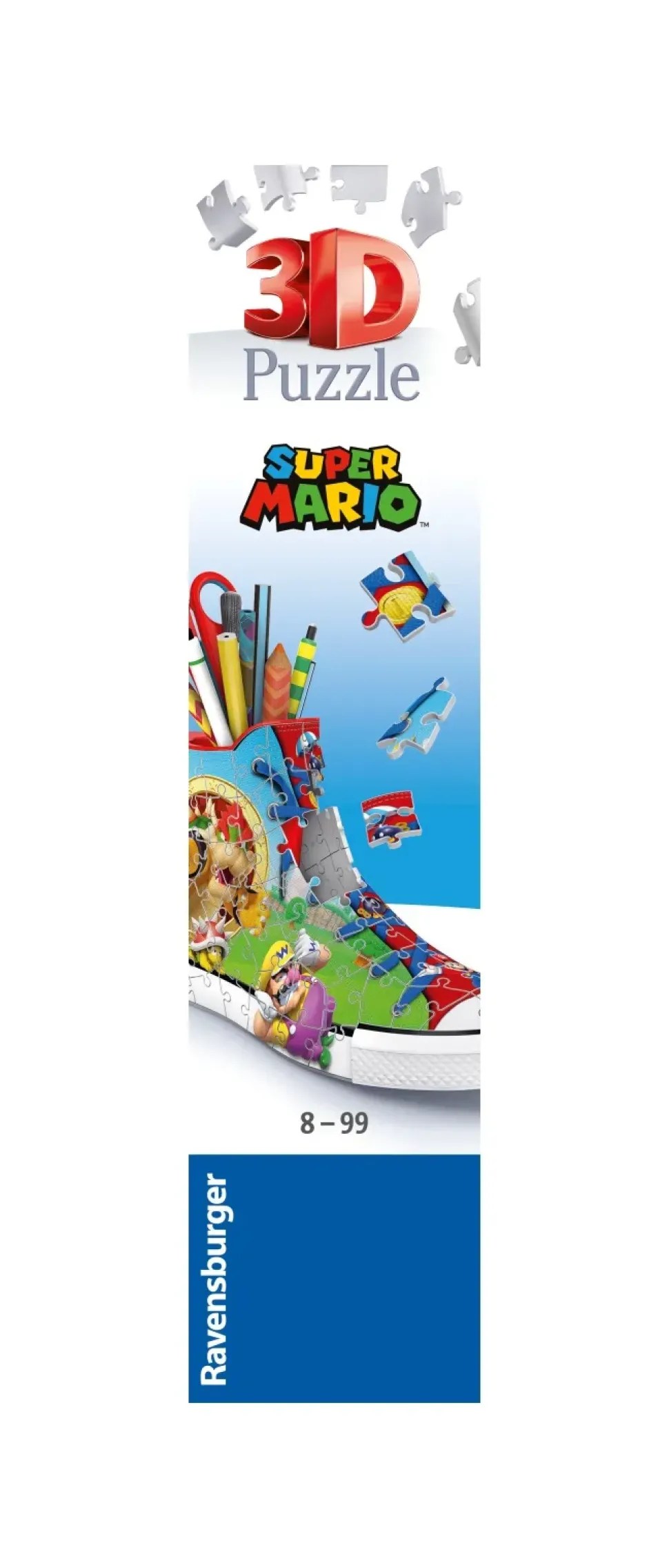Ravensburger 3D Puzzle Portapenne Sneaker Super Mario Edition, 108 Pezzi, 8+ Anni