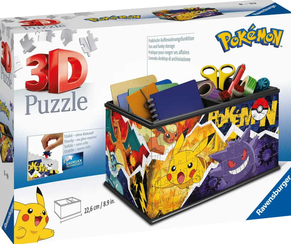 Ravensburger 3D Puzzle Storage Box Pokemon, 216 Pezzi, 8+ Anni
