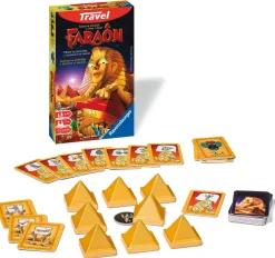 Ravensburger Faraon Travel Edition, Gioco Da Tavolo Tascabile, 2-4 Giocatori, 6+ Anni