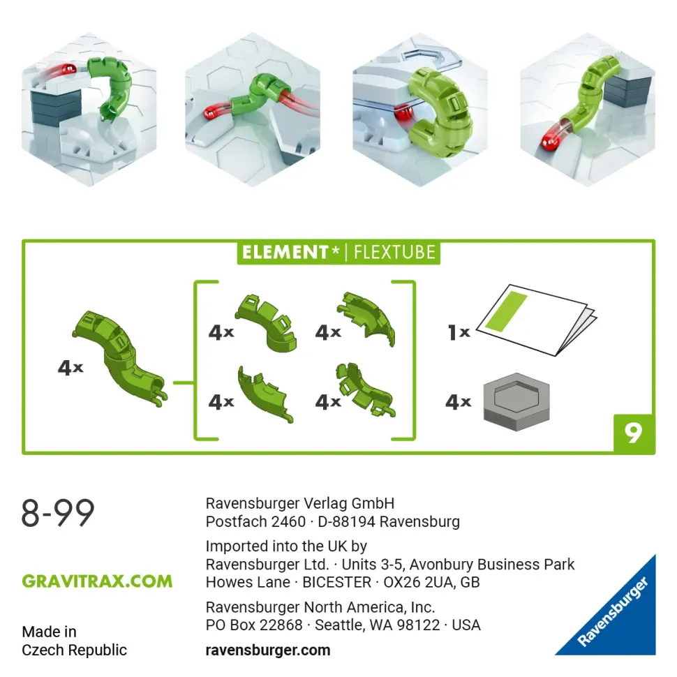 Ravensburger Gravitrax Flextube, Gioco Innovativo Ed Educativo Stem, 8+ Anni, Accessorio