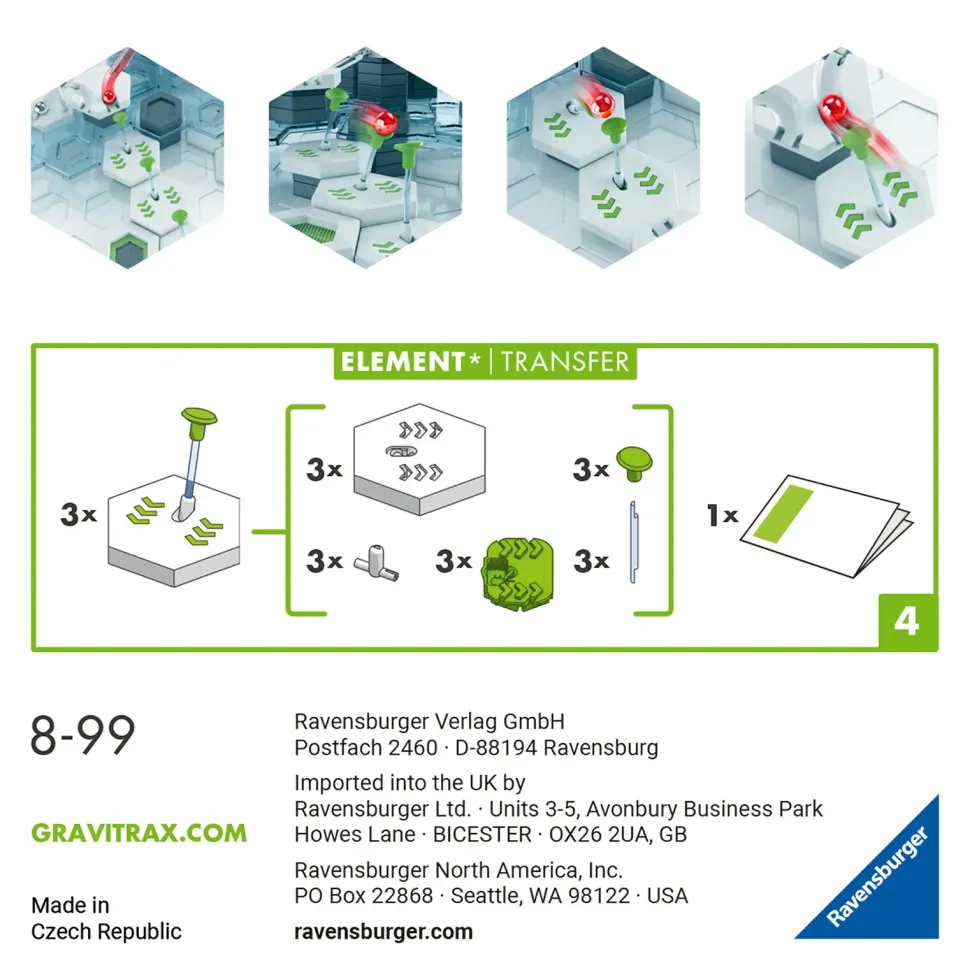 Ravensburger Gravitrax Transfer, Gioco Innovativo Ed Educativo Stem, 8+ Anni, Accessorio