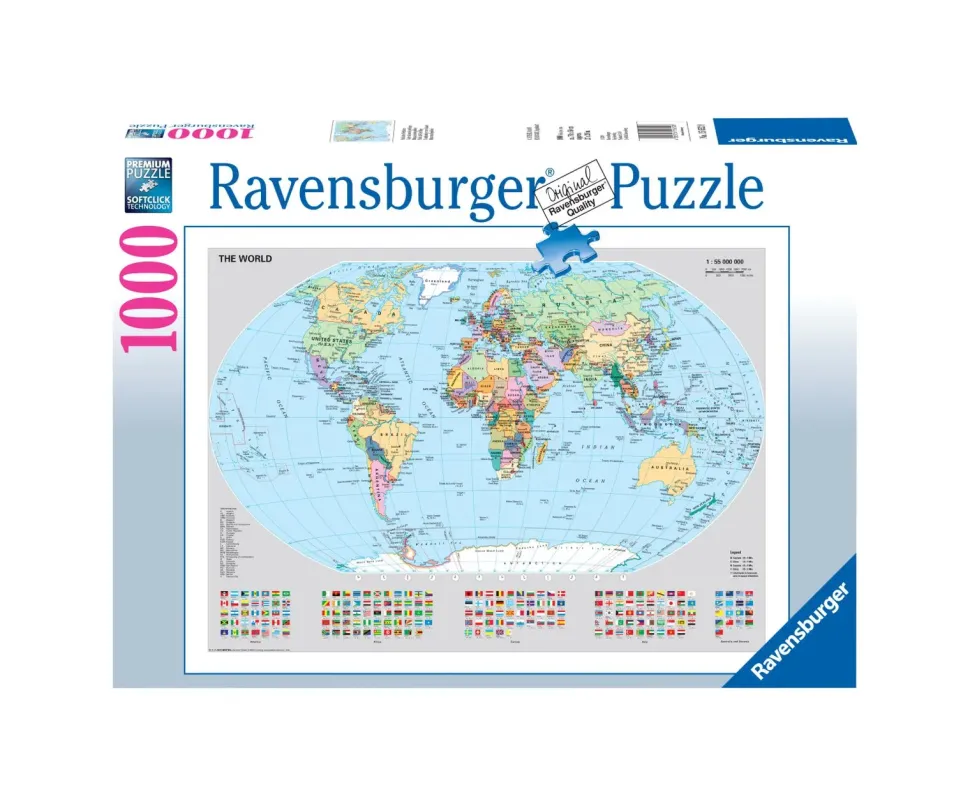 Ravensburger Puzzle 1000 Pezzi Mappamondo Politico