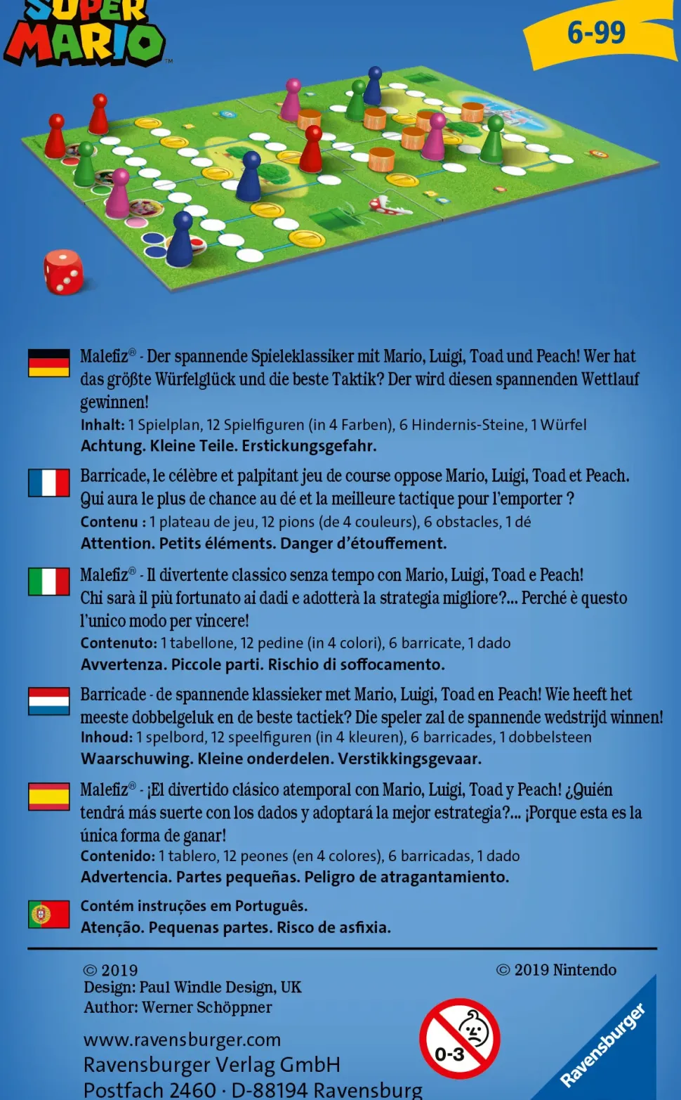 Ravensburger Super Mario Travel, Gioco Da Tavolo Tascabile, 2-4 Giocatori, 6+ Anni