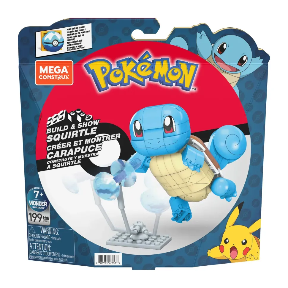 Set Di Costruzioni Mega Construx Pokemon Squirtle Da Costruire Ed Esporre, Costruzioni Giocattolo Per Bambini