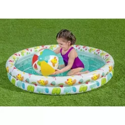 Set Piscina Barriera Corallina A 2 Anelli Cm. 122 20. Include: Pallone Cm. 41 E Salvagente Cm. 51