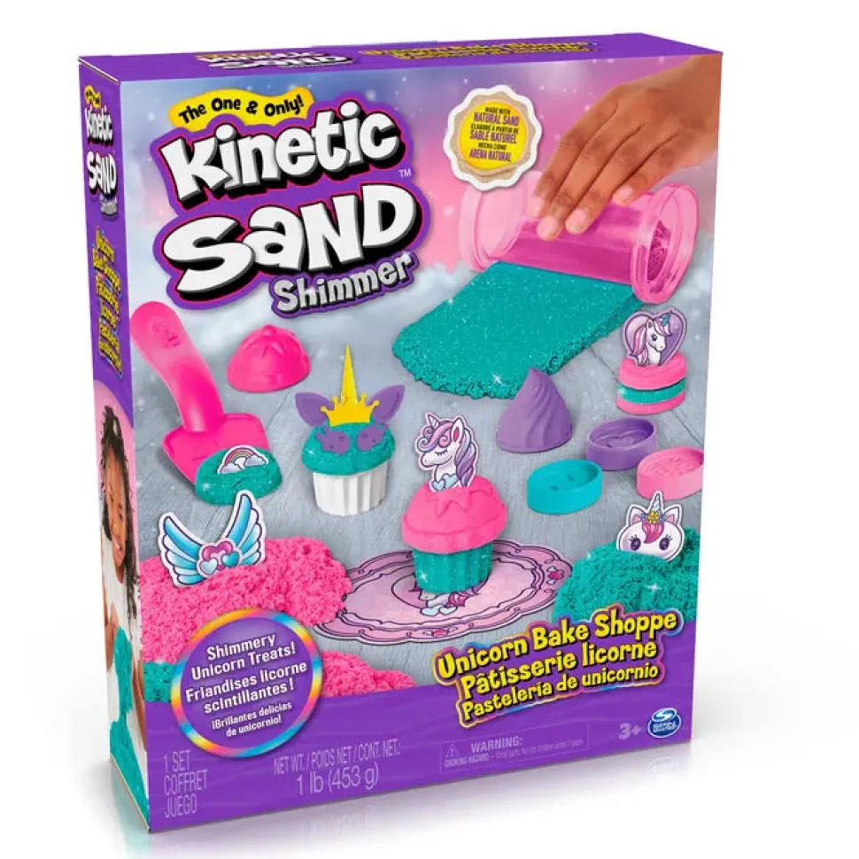 Spin Master Kinetic Sand Shimmer, Set Di Gioco Laboratorio Di Pasticceria Unicorni, 453 G Di Kinetic Sand