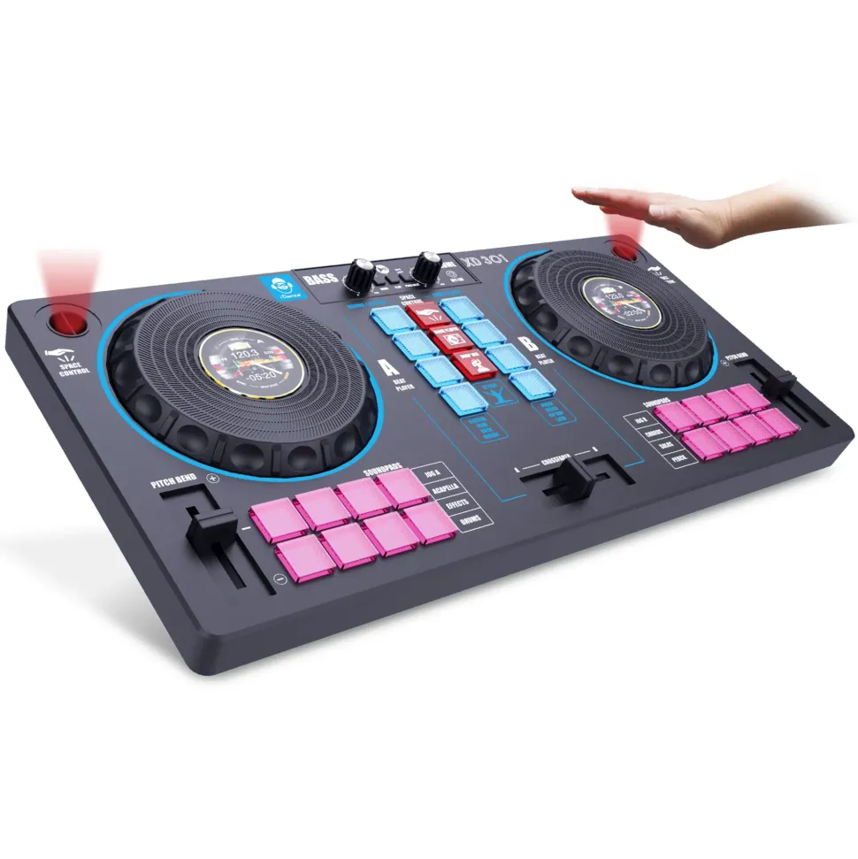 Station Mixer 14In1 Diventa Il Re Della Festa Con La Console Dj: Mixer E Remixer Con 16 Loop Audio, Collegamento A Dispositivi, 2 Giradischi Con Scratch, Bass Booster E Effetti Sonori Goditi Un'Esperienza Di Mixaggio Unica!