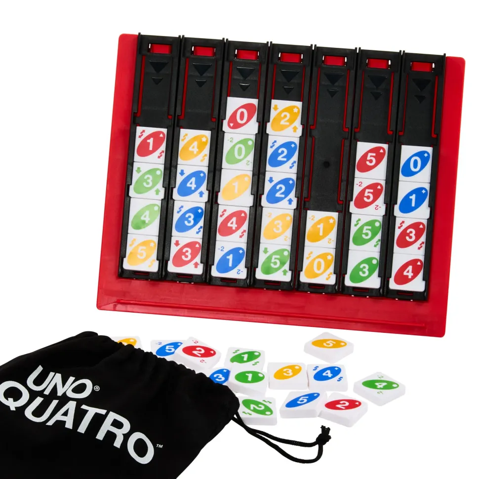 Uno Quattro, Posiziona Quattro Tessere E Abbina Colore E Numero