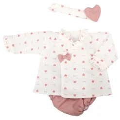Vestito Bebe Reborn 45 Cm Con Decorazioni A Cuore