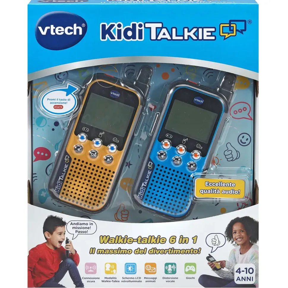 Vtech Kidi Talkie ® Walkie Talkie 6 In 1 Con Schermo Per Ore Di Gioco E Divertimento!